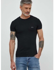 Armani Exchange t-shirt 2 db fekete, férfi, sima