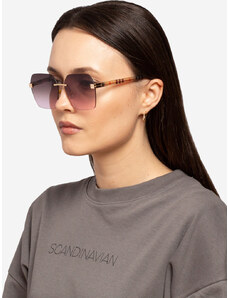 SHELVT Szürke női napszemüveg kockás mintával OKU-64097-3