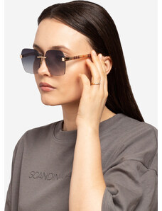 SHELVT Fekete női napszemüveg kockás mintával OKU-64097-1