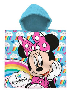KORREKT WEB Disney Minnie Rainbows strand törölköző poncsó 60x120 cm