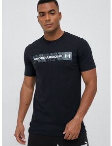 Under Armour t-shirt fekete, férfi, nyomott mintás