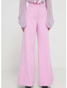Blugirl Blumarine nadrág női, rózsaszín, magas derekú széles