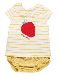 Boboli sárga, mintás baba lány póló és bugyi szett – 62 cm