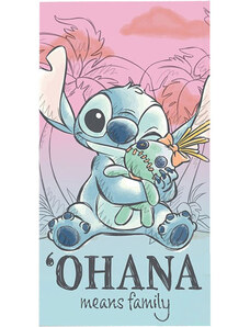 Disney Lilo és Stitch, A csillagkutya Ohana fürdőlepedő, strand törölköző 70x140cm