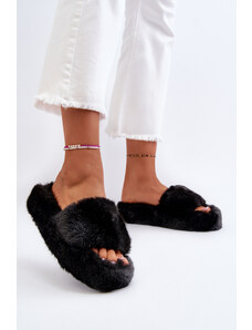 Kesi Women's fur slippers Black Stepia