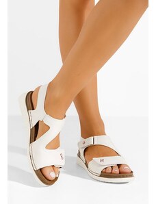 Zapatos Metina fehér lapos szandál