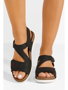 Zapatos Metina fekete lapos szandál