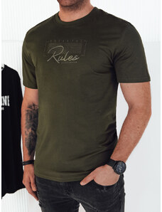 BASIC Khaki férfi póló nyomtatással RULES RX5410