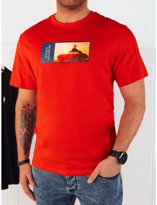 BASIC Piros férfi póló nyomtatással RX5486