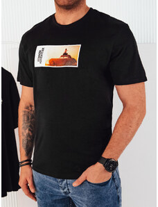 BASIC Fekete férfi póló nyomtatással RX5485