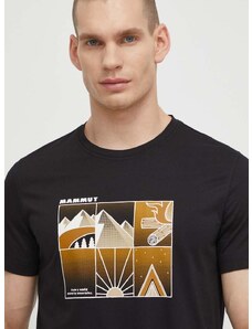Mammut t-shirt fekete, férfi, nyomott mintás