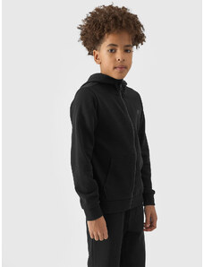 Boys' Sweatshirt Zipped Up Hoodie 4F - Black