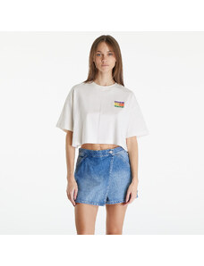 Tommy Hilfiger Női póló Tommy Jeans Oversized Cropped Summer Flag Tee Ancient White