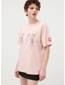 Diesel pamut póló női, rózsaszín