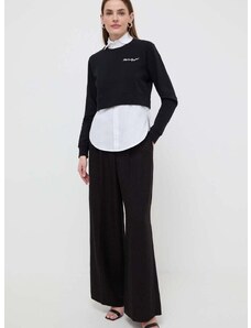 Karl Lagerfeld pulóver inggel fekete, sima