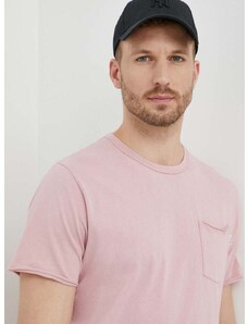 Pepe Jeans pamut póló Single Carrinson rózsaszín, férfi, sima