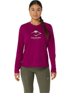 Fukszia színű sportos póló ASICS Fujitrail Logo LS Top 2012D042-500