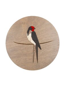 BeWooden Fa dekoráció Red Swallow Wooden Image