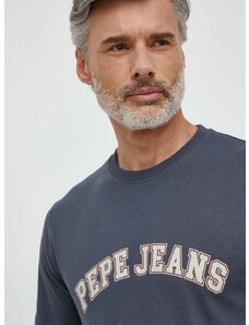 Pepe Jeans pamut póló szürke, férfi, nyomott mintás