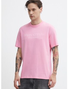 Marc O'Polo pamut póló rózsaszín, férfi, nyomott mintás