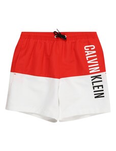 Calvin Klein Swimwear Rövid fürdőnadrágok 'Intense Power ' piros / fekete / fehér