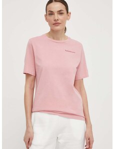 Peak Performance pamut póló női, rózsaszín