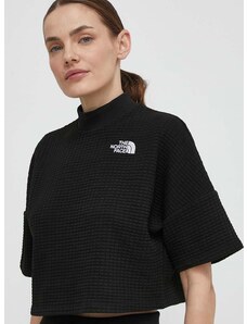 The North Face t-shirt női, félgarbó nyakú, fekete, NF0A853XJK31