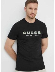 Guess t-shirt fekete, férfi, nyomott mintás, M4GI61 J1314