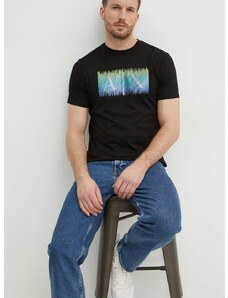 Armani Exchange pamut póló fekete, férfi, nyomott mintás, 3DZTJG ZJBYZ