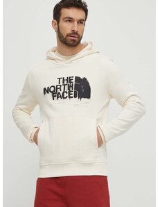 The North Face pamut melegítőfelső bézs, férfi, nyomott mintás, kapucnis, NF0A87ETQLI1