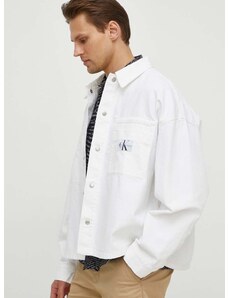 Calvin Klein Jeans farmerdzseki férfi, fehér, átmeneti, oversize, J30J324869