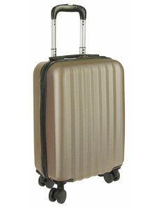 44 cm magas pezsgő színű 4 dupla kerekű műanyag bőrönd Vanko
