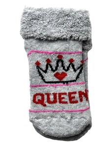 minidamla Újszülött zokni- Queen, szürke