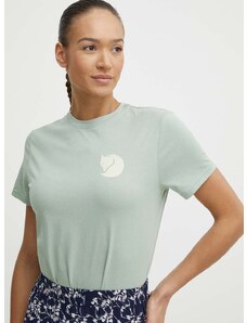 Fjallraven t-shirt Fox Boxy Logo női, zöld, F87153