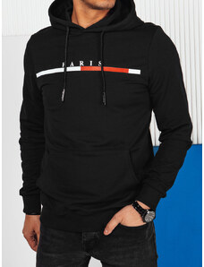 BASIC Fekete férfi pulóver felirattal PARIS BX5731