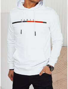 BASIC Fehér férfi pulóver felirattal PARIS BX5732