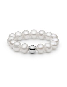 Gaura Pearls Édesvízi Gyöngy Gyűrű Ródiumozott 925 Ezüsttel - 17mm, Fehér