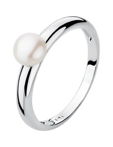 Gaura Pearls Ródiumozott 925 Ezüst Gyűrű Édesvízi gyönggyel - 17mm, Fehér