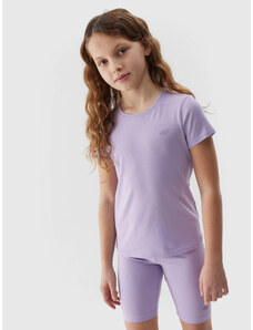 Girls' Plain T-Shirt 4F - Purple
