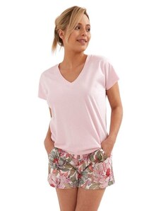 Cana Vivien női pizsama, rózsaszín, sortos