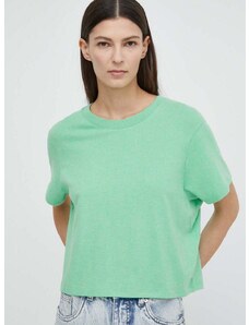 American Vintage t-shirt T-SHIRT MC COL ROND US női, zöld, YPA02GE24