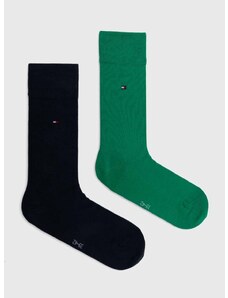 Tommy Hilfiger zokni 2 pár zöld, férfi, 371111127
