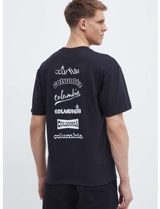 Columbia t-shirt Burnt Lake fekete, férfi, nyomott mintás, 2071711