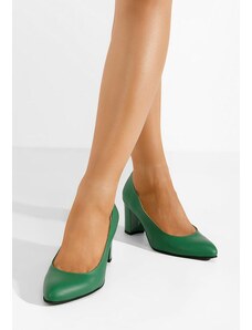 Zapatos Acerra zöld vastag sarkú magassarkú