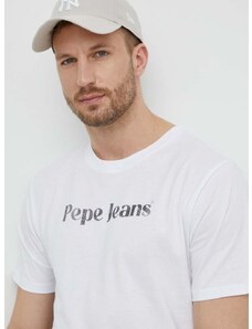 Pepe Jeans pamut póló CLIFTON fehér, férfi, nyomott mintás, PM509374
