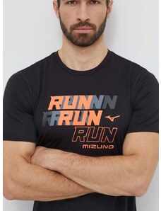 Mizuno futós póló Core Run fekete, nyomott mintás, J2GAB008