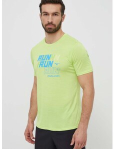 Mizuno futós póló Core Run zöld, nyomott mintás, J2GAB008