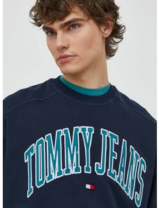 Tommy Jeans pamut melegítőfelső sötétkék, férfi, nyomott mintás, DM0DM18628