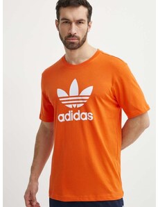 adidas Originals pamut póló narancssárga, férfi, nyomott mintás, IR8000
