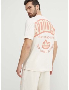 adidas Originals pamut póló bézs, férfi, mintás, IS0186